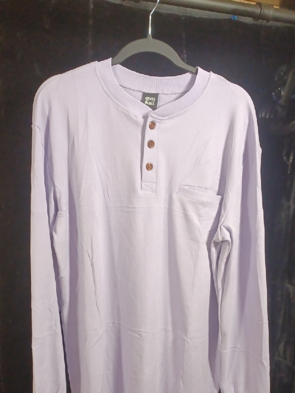 Bliss Light Lavender Henley Long-Sleeve Shirt